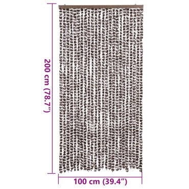 vidaXL Σήτα Εντόμων Καφέ / Λευκό 100 x 200 εκ. από Σενίλ