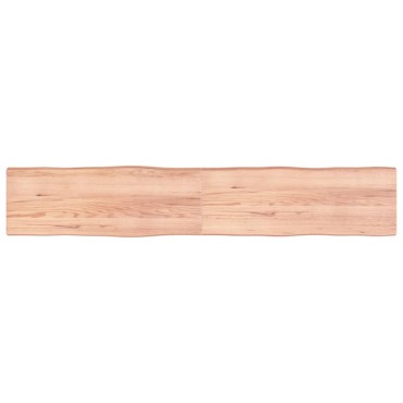 vidaXL Επιφ Τραπεζιού Αν Καφέ 220x40x(2-6)cm Ακατέργ. Μασίφ Ξύλο Δρυός 1 τεμ.
