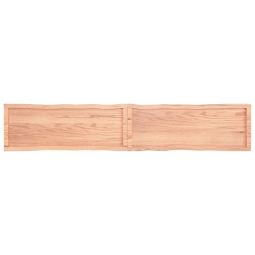 vidaXL Επιφ Τραπεζιού Αν Καφέ 220x40x(2-6)cm Ακατέργ. Μασίφ Ξύλο Δρυός 1 τεμ.