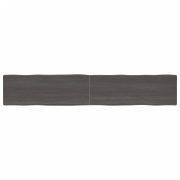 vidaXL Επιφ Τραπεζιού Αν Καφέ 220x40x(2-4)cm Ακατέργ. Μασίφ Ξύλο Δρυός 1 τεμ.