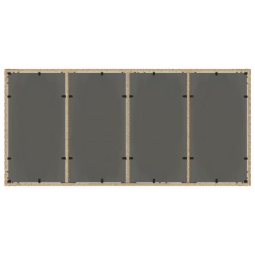 vidaXL Τραπέζι Κήπου με Γυάλινη Επιφάνεια Μπεζ 190x90x75cm Ρατάν 1 τεμ.