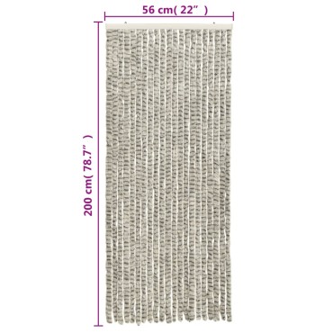 vidaXL Σήτα Εντόμων Ανοιχτό Γκρι / Σκούρο Γκρι 56 x 200 εκ. από Σενίλ
