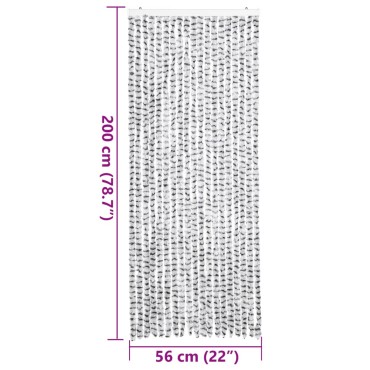 vidaXL Σήτα Εντόμων Ανοιχτό Γκρι / Σκούρο Γκρι 56 x 200 εκ. από Σενίλ