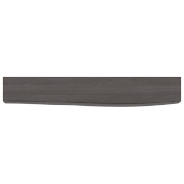 vidaXL Ράφι Τοίχου Σκούρο Καφέ 60x10x6cm Επεξεργ. Μασίφ Ξύλο Δρυός 1 τεμ.