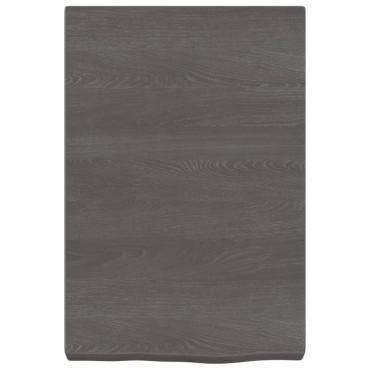 vidaXL Ράφι Τοίχου Σκούρο Καφέ 40x60x(2-6)cm Επεξ. Μασίφ Ξύλο Δρυός 1 τεμ.