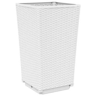 vidaXL Ζαρντινιέρες Κήπου 4 τεμ. Λευκό 32,5x32,5x57 εκ. Πολυπροπυλένιο
