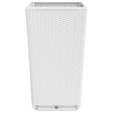 vidaXL Ζαρντινιέρες Κήπου 4 τεμ. Λευκό 32,5x32,5x57 εκ. Πολυπροπυλένιο