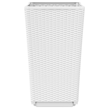 vidaXL Ζαρντινιέρες Κήπου 4 τεμ. Λευκό 32,5x32,5x57 εκ. Πολυπροπυλένιο