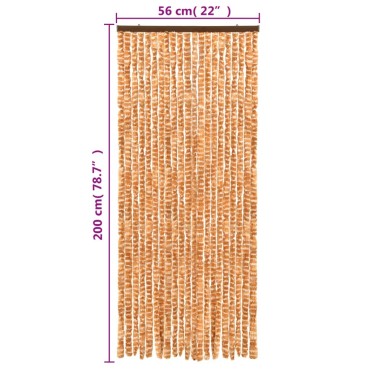 vidaXL Σήτα Εντόμων Ώχρα και Λευκό 56 x 200 εκ. από Σενίλ