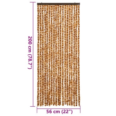 vidaXL Σήτα Εντόμων Ώχρα και Λευκό 56 x 200 εκ. από Σενίλ