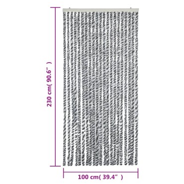 vidaXL Σήτα Εντόμων Γκρι/Μαύρη/Λευκή 100 x 230 εκ. από Σενίλ