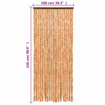 vidaXL Σήτα Εντόμων Ώχρα και Λευκό 100 x 230 εκ. από Σενίλ