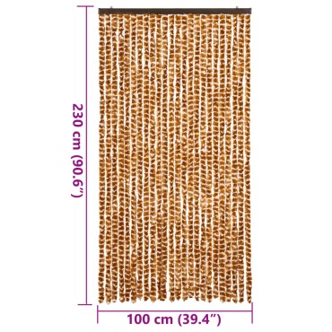 vidaXL Σήτα Εντόμων Ώχρα και Λευκό 100 x 230 εκ. από Σενίλ