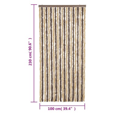 vidaXL Σήτα Εντόμων Σκούρο Καφέ / Μπεζ 100 x 230 εκ. από Σενίλ
