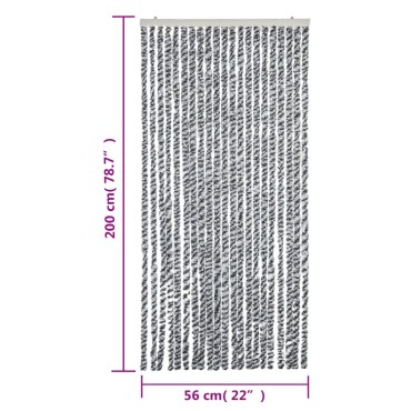 vidaXL Σήτα Εντόμων Γκρι/Μαύρη/Λευκή 56x200 εκ. από Σενίλ