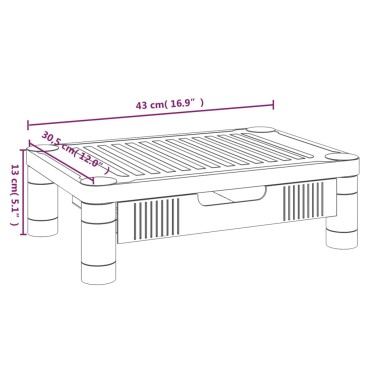 vidaXL Βάση Οθόνης Μαύρη 43x30,5x13cm