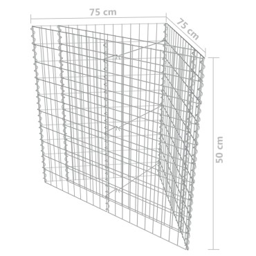 vidaXL Συρματοκιβώτιο-Γλάστρα Υπερυψωμένη 75x75x50 εκ. Γαλβ. Χάλυβας