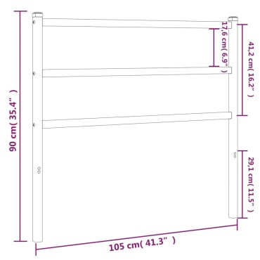 vidaXL Κεφαλάρι Μαύρο Μεταλλικό 105x3x90cm 1 τεμ.