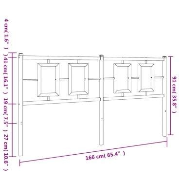 vidaXL Κεφαλάρι Λευκό Μεταλλικό 166x3x91cm 1 τεμ.