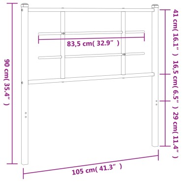 vidaXL Κεφαλάρι Λευκό Μεταλλικό 105x3x90cm 1 τεμ.