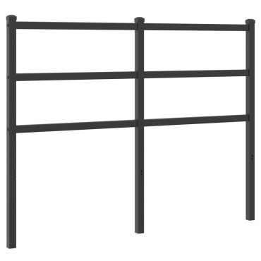vidaXL Κεφαλάρι Μαύρο Μεταλλικό 125x3x90cm 1 τεμ.