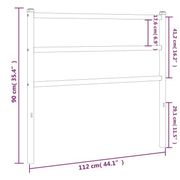vidaXL Κεφαλάρι Λευκό Μεταλλικό 112x3x90cm 1 τεμ.