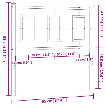 vidaXL Κεφαλάρι Λευκό Μεταλλικό 95x3x91cm 1 τεμ.