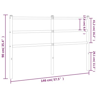 vidaXL Κεφαλάρι Λευκό Μεταλλικό 146x3x90cm 1 τεμ.