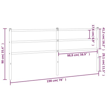 vidaXL Κεφαλάρι Λευκό Μεταλλικό 198x3x90cm 1 τεμ.