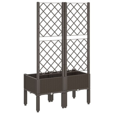 vidaXL Ζαρντινιέρα Κήπου με Καφασωτό Καφέ 80 x 40 x 142 εκ. από PP