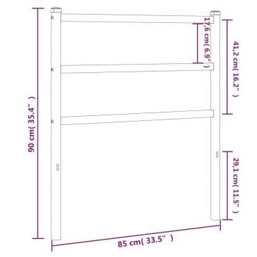 vidaXL Κεφαλάρι Μαύρο Μεταλλικό 85x3x90cm 1 τεμ.