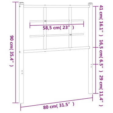 vidaXL Κεφαλάρι Λευκό Μεταλλικό 80x3x90cm 1 τεμ.