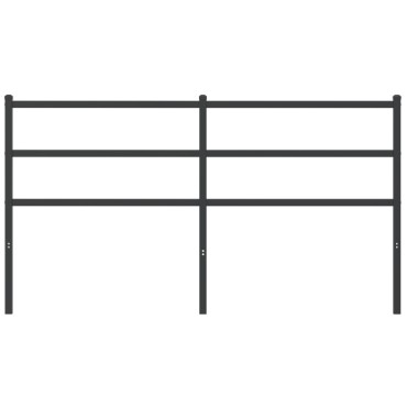 vidaXL Κεφαλάρι Μαύρο Μεταλλικό 166x3x90cm 1 τεμ.