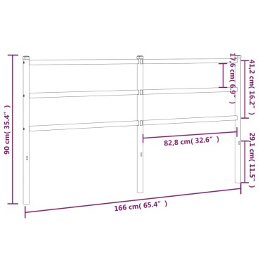 vidaXL Κεφαλάρι Μαύρο Μεταλλικό 166x3x90cm 1 τεμ.