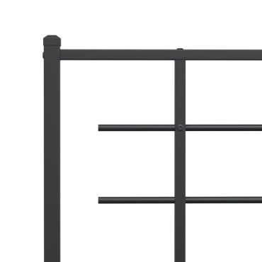 vidaXL Κεφαλάρι Μαύρο Μεταλλικό 142x3x90cm 1 τεμ.