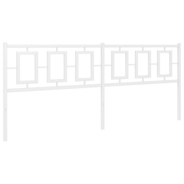 vidaXL Κεφαλάρι Λευκό Μεταλλικό 206x3x91cm 1 τεμ.