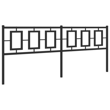 vidaXL Κεφαλάρι Μαύρο Μεταλλικό 206x3x91cm 1 τεμ.