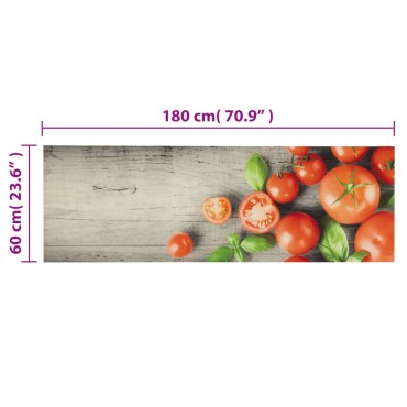 vidaXL Χαλί Κουζίνας Πλενόμενο Σχέδιο Tomatoes 60 x 180 εκ. Βελούδινο