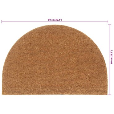 vidaXL Πατάκι Εισόδου Ημικυκλικό Φυσικό 60x90εκ Θυσανωτός Κοκοφοίνικας