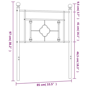 vidaXL Κεφαλάρι Λευκό Μεταλλικό 85x3x97cm 1 τεμ.
