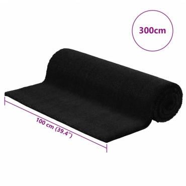 vidaXL Πατάκι Εισόδου Μαύρο 100 x 300 εκ. Θυσανωτός Κοκοφοίνικας
