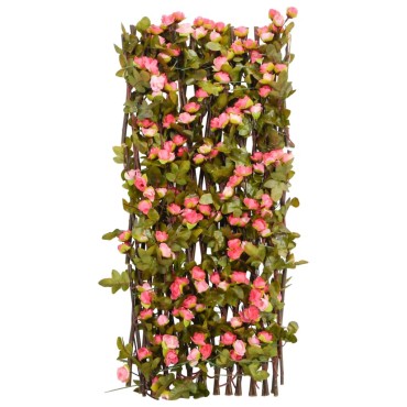 vidaXL Καφασωτό Επεκτεινόμενο Σκ. Ροζ 180x60cm Τεχνητός Κισσός
