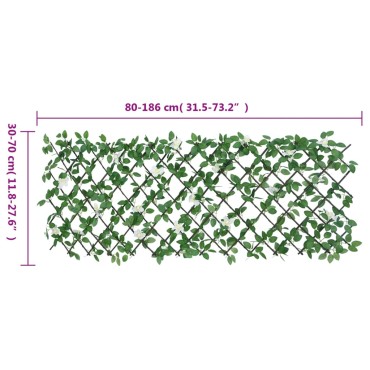 vidaXL Καφασωτό Επεκτεινόμενο Πράσινο 186x30cm Τεχνητός Κισσός