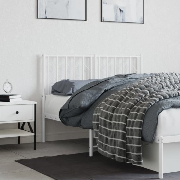 vidaXL Κεφαλάρι Λευκό Μεταλλικό 125x4x90cm 1 τεμ.