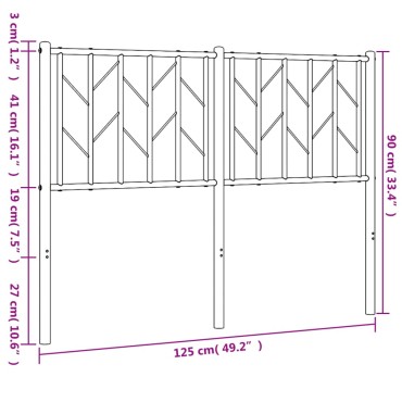 vidaXL Κεφαλάρι Λευκό Μεταλλικό 125x4x90cm 1 τεμ.