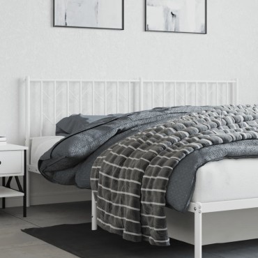 vidaXL Κεφαλάρι Λευκό Μεταλλικό 187x4x90cm 1 τεμ.