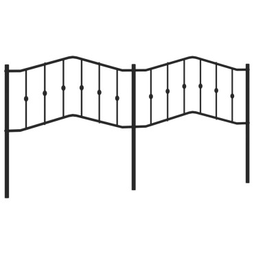vidaXL Κεφαλάρι Μαύρο Μεταλλικό 206x4x98cm 1 τεμ.