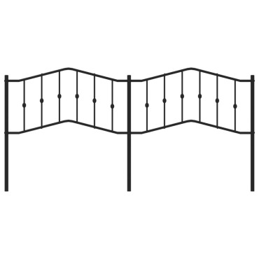 vidaXL Κεφαλάρι Μαύρο Μεταλλικό 206x4x98cm 1 τεμ.
