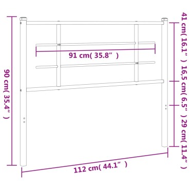 vidaXL Κεφαλάρι Λευκό Μεταλλικό 112x3x90cm 1 τεμ.