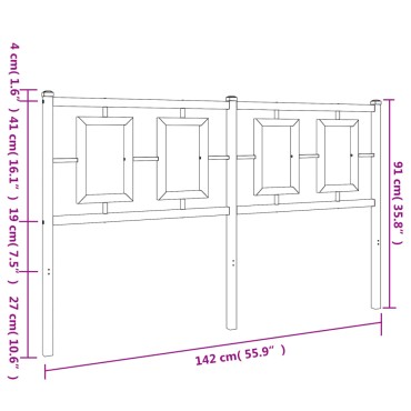 vidaXL Κεφαλάρι Λευκό Μεταλλικό 142x3x91cm 1 τεμ.